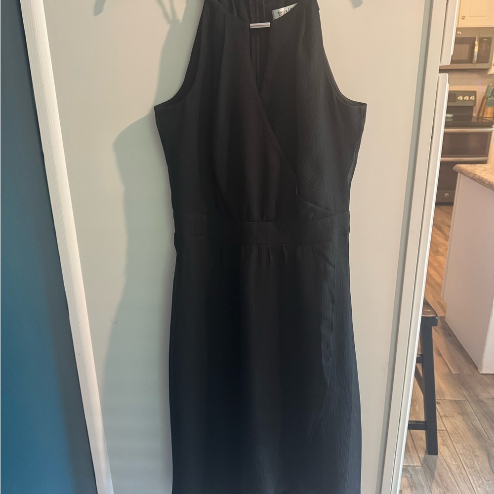 White House Black Market Black Halter Sheath Mini Dress